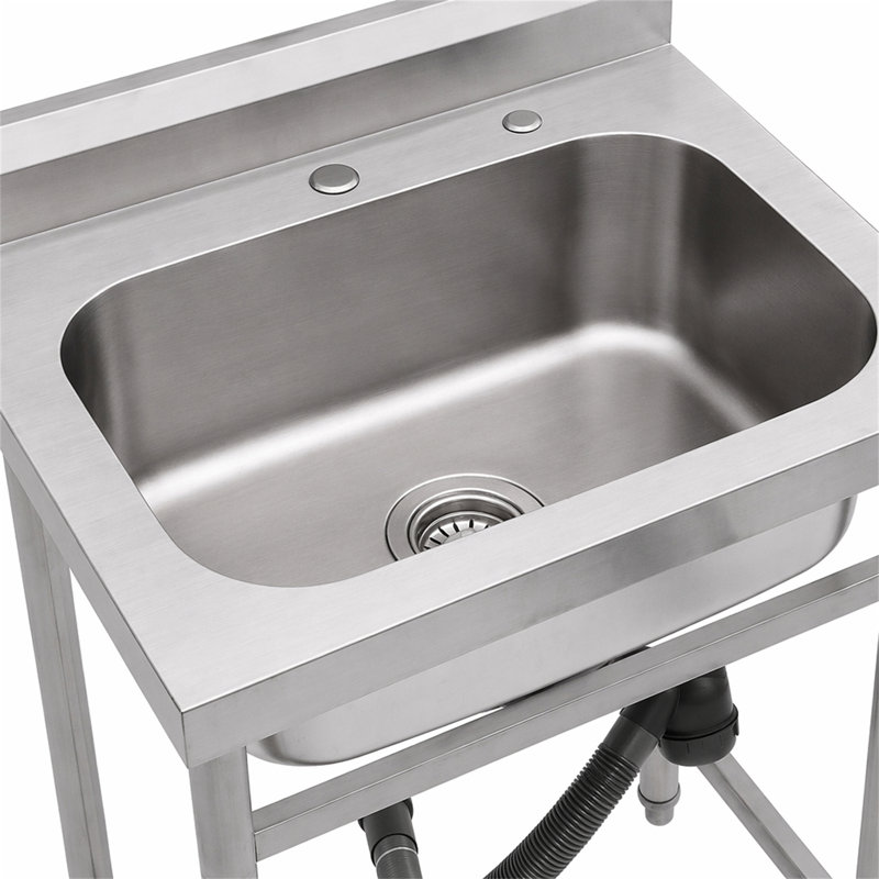 Grand évier utilitaire en acier inoxydable 25 po x 22 po