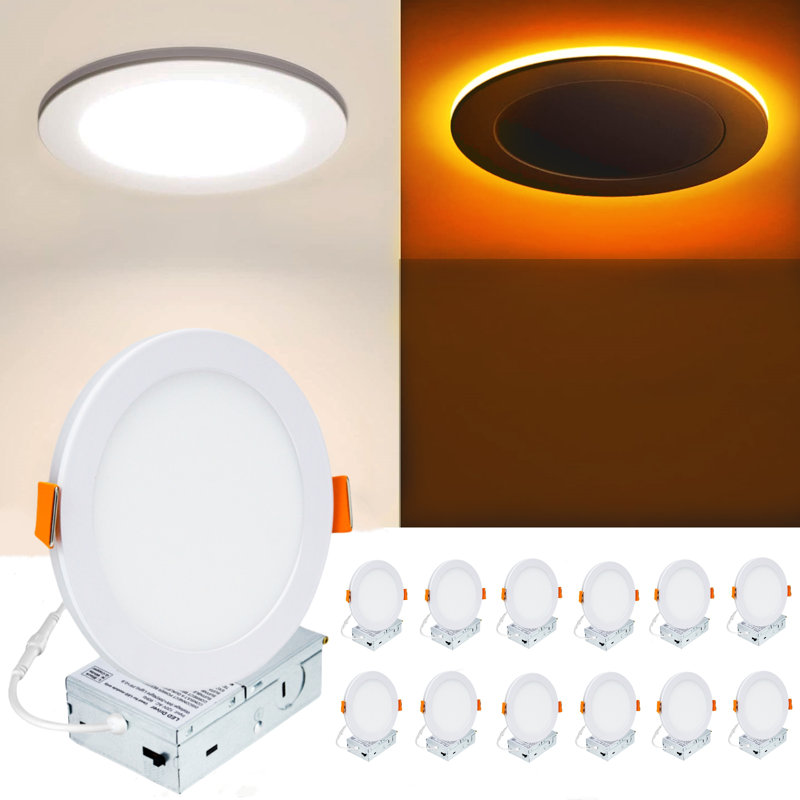 6in Color Adjustable LED Recessed Downlight with Night Light 6 Pack