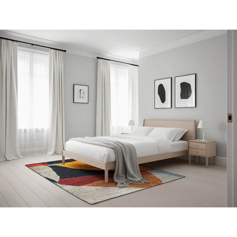 Moin Abstract Indoor Rug, Rectangle 5' x 7'