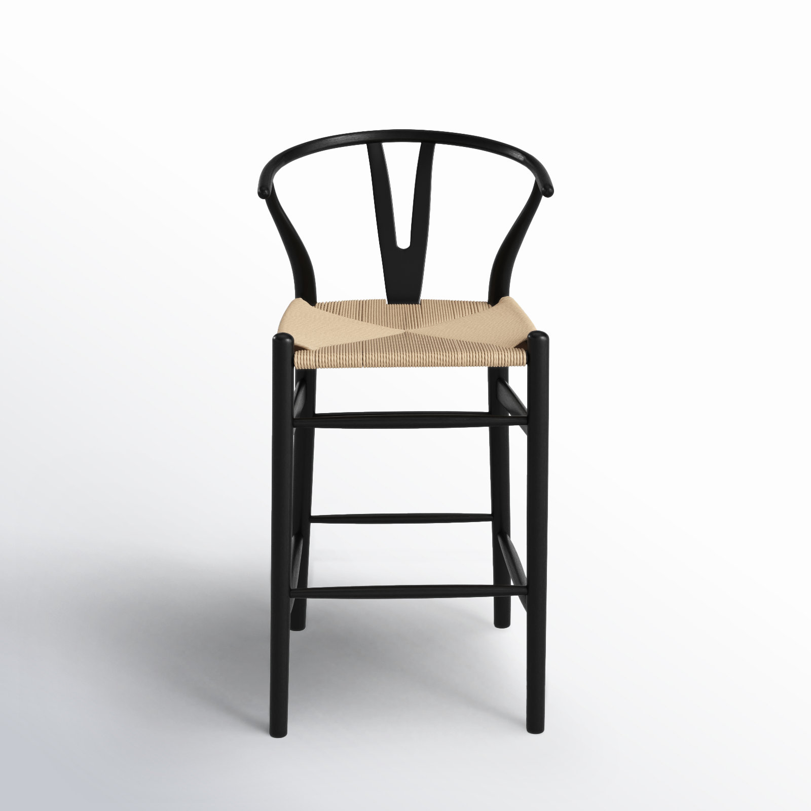 Fairbanks Solid Wood Bar/Counter Stool, Black, Counter Stool (26" Seat Height), Natural
