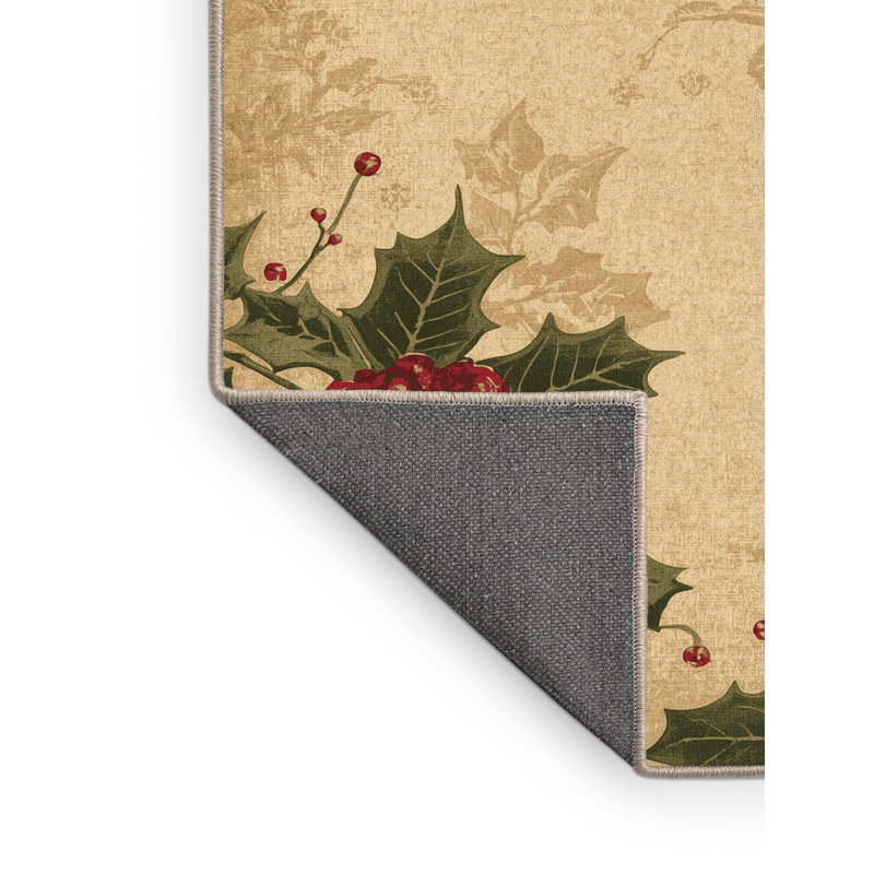 Soft Plush Fellman Christmas Modern & Contemporary Abstract Area Rug in Beige – Beige Binding, 3x5
