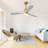 52 Inch Ceiling Fan With Dimmable Led Light 3 Solid Wood Blades Remote Control Reversible DC Motor For Living Room