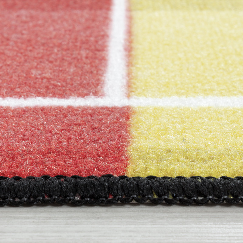 Gillies Flatweave Red/Yellow Rug, Rectangle 160 x 230cm