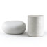 2 Piece Concrete Pebble Coffee Table and Fluted End Table Set