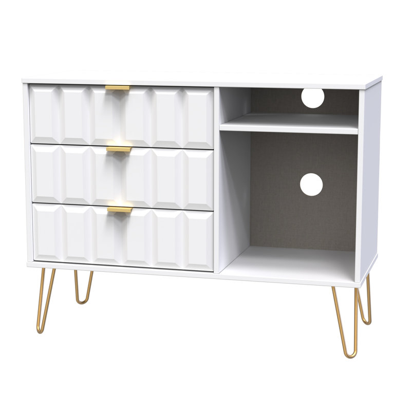Alcimon 3 Drawer TV Unit, White