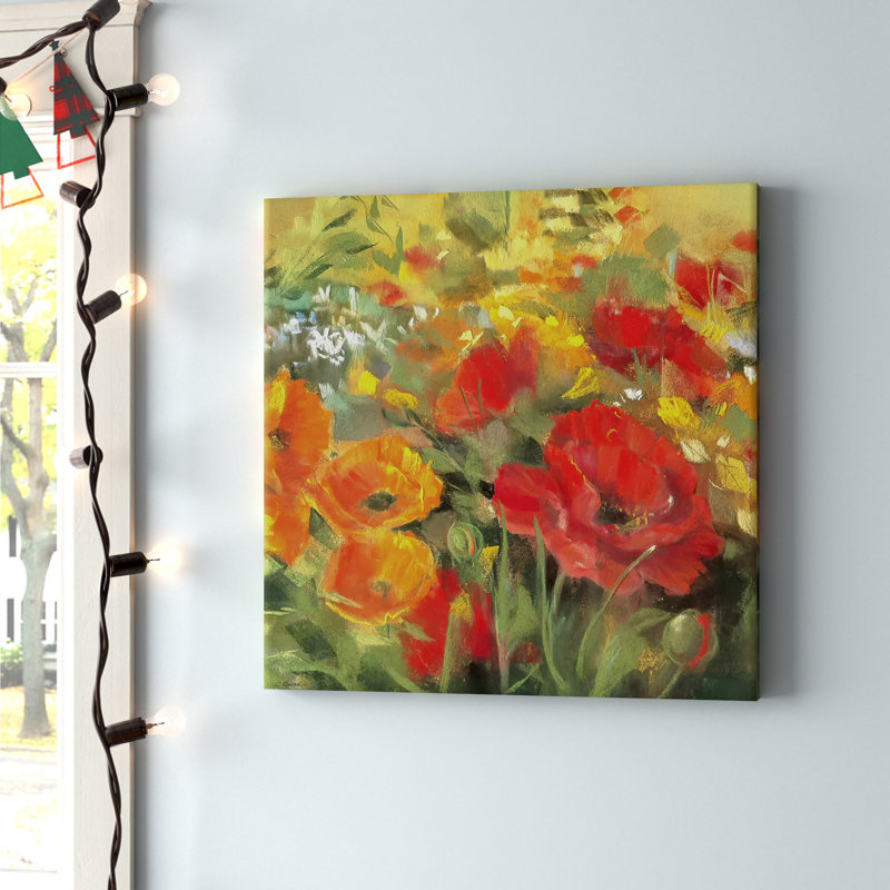 «Oriental Poppy Field I» - reproduction, H 35 po x l 35 po x P 1,5 po, Toile