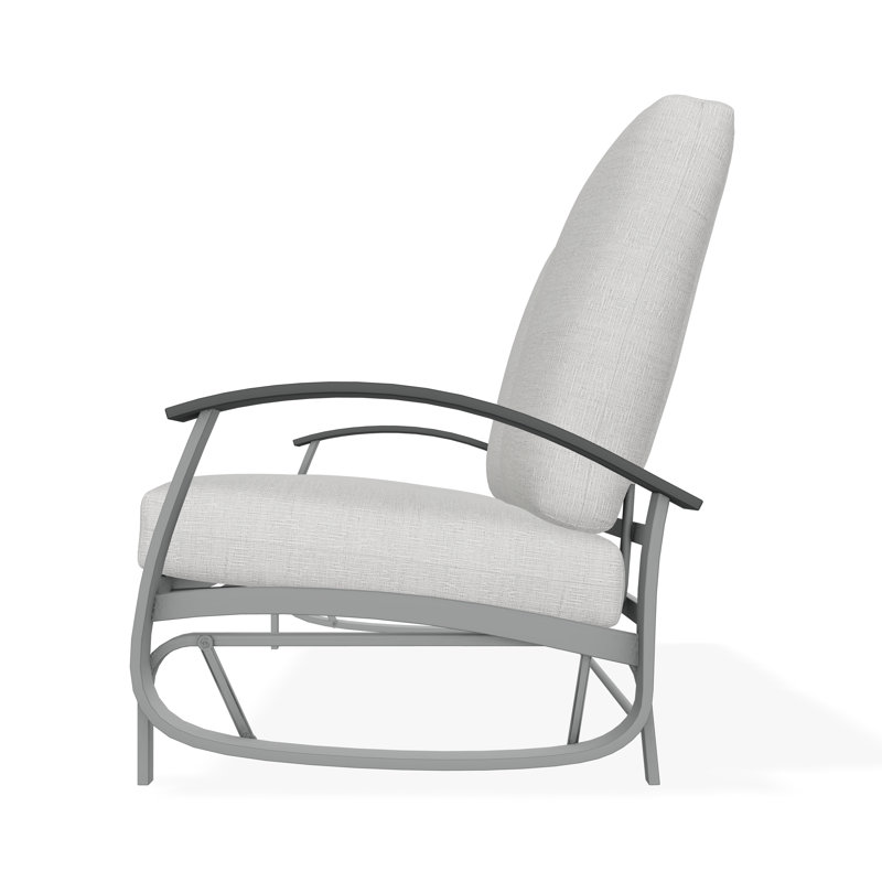 Belle Isle Outdoor Lounge Chair, Grasscloth Cloud, Graphite