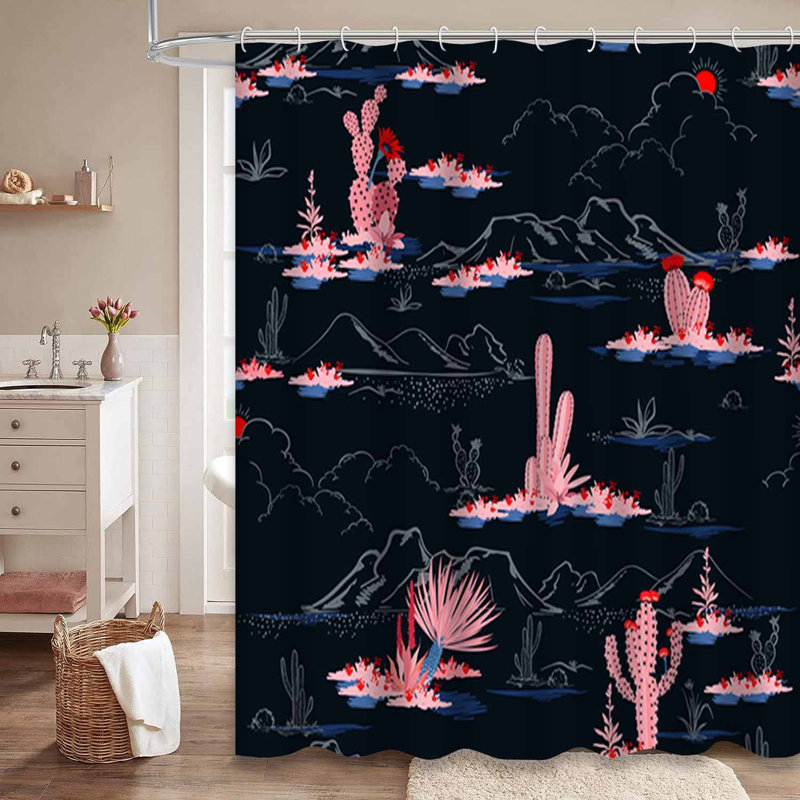 Rideau de douche sans couture avec 12 crochets, L 72 po x l 78 po