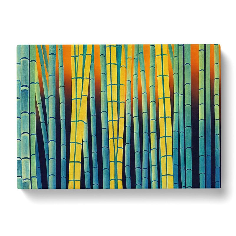 Artistic Abstract Bamboo Forest - Wrapped Canvas, 35cm H x 50cm W x 3cm D