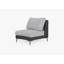 Ensemble de conversation pour fauteuil sans accoudoirs en osier noir, gris brouillard du Pacifique