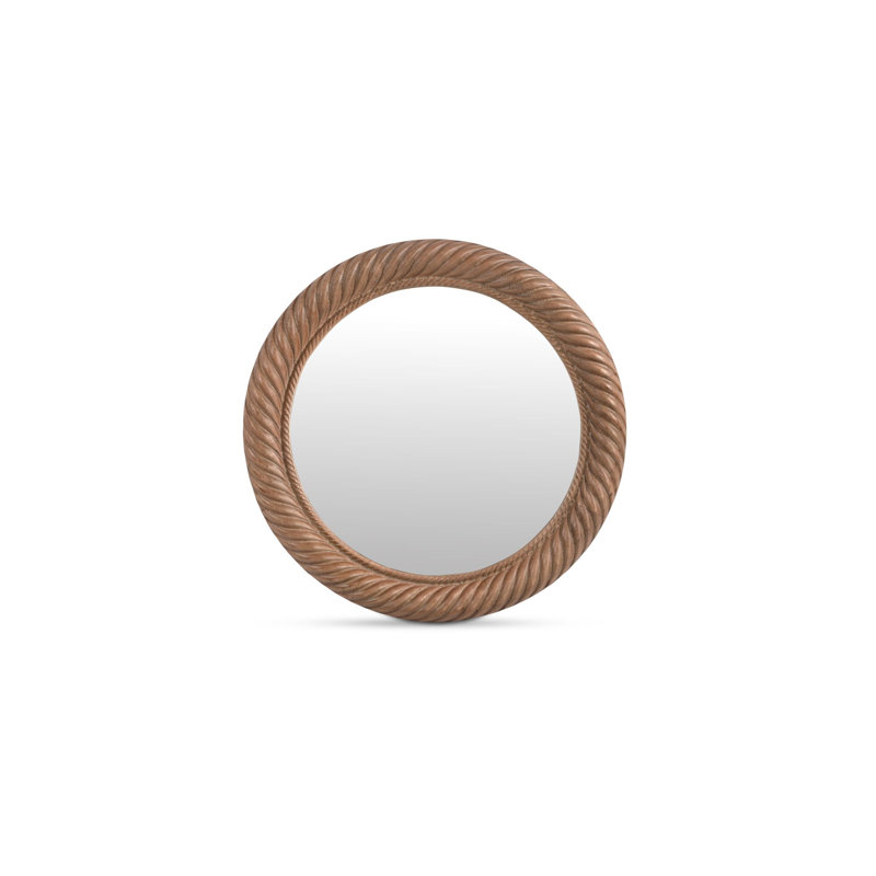 Delphine Round Solid Wood Mirror, Small