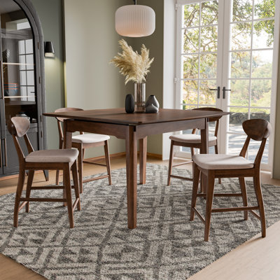 Wrentham 5-Piece Solid Wood Counter Height Dining Table Set
