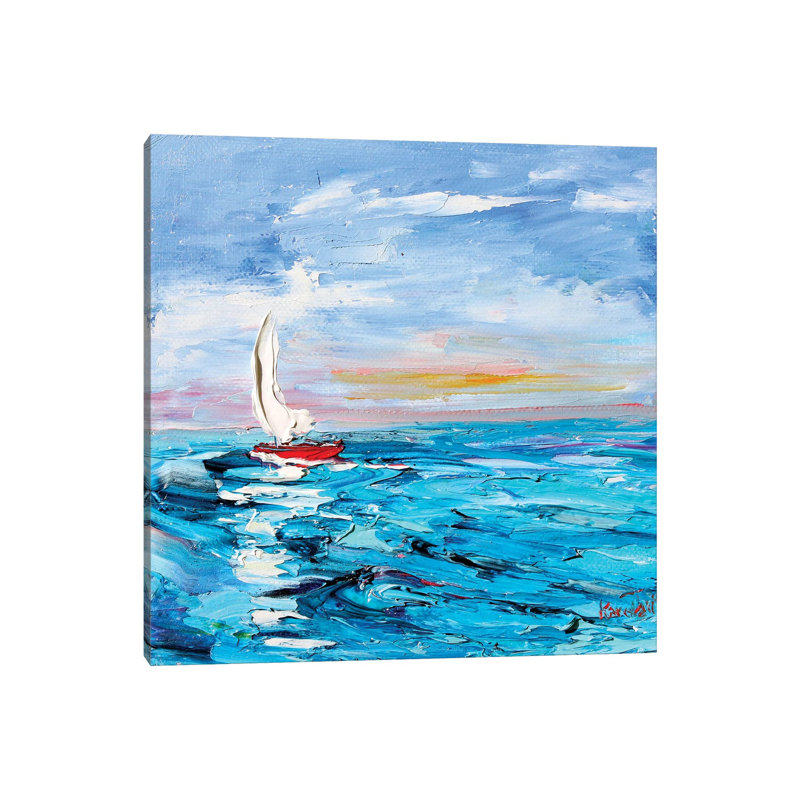 Sailboat 1 Piece Wrapped Canvas Painting, 66.04 cm H x 66.04 cm W x 3.175 cm D