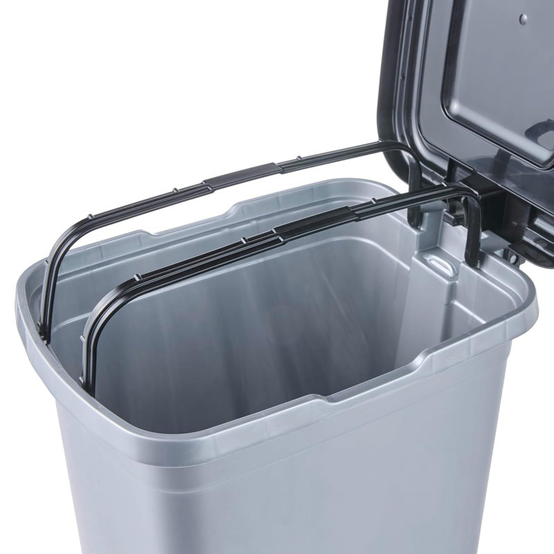  Plastic Step On Outdoor Trash & Recycling Bin, 35" H x 28" W x 20.50" D, 10