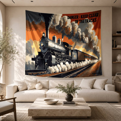 Transporation Vintage railway safety posters Wall Tapestry