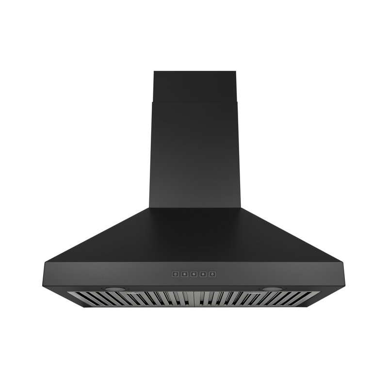 Hotte murale convertible, Noir mat, 44" H x 30" W x 19" D