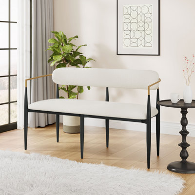 Malik Upholstered Loveseat Sofa With Iron Frame by George Oliver