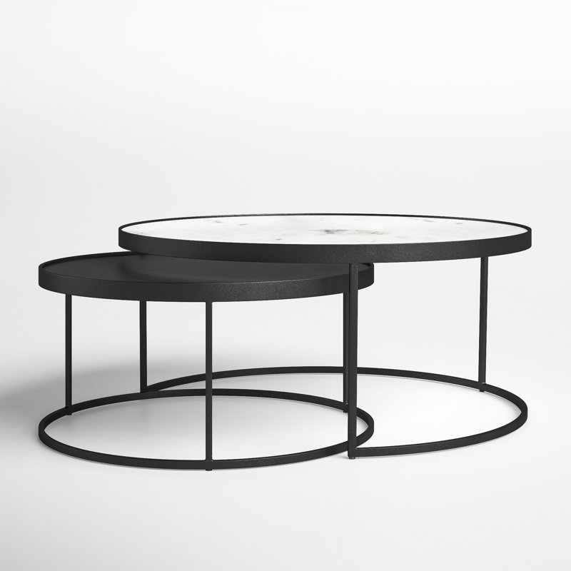 Zemamra Genuine Marble Nesting Coffee Table
