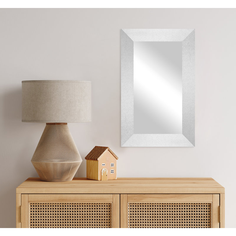 Miroir mural Maci Eileen, Tungstène argent, 33 po x 34 po
