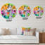 Girafe blanche, dessin sur arc-en-ciel lumineux - horloge murale pour enfants-60281301