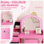 AIYAPLAY Kids Dressing Table with Mirror and Stool Ages 3-8 Years Pink