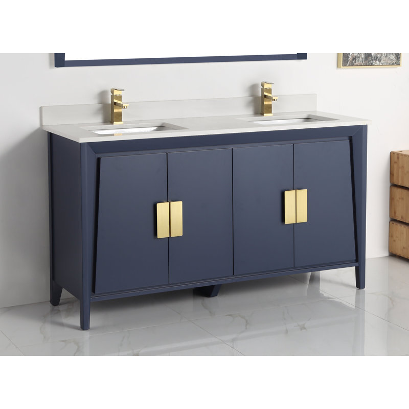 Meuble-lavabo double l 60 po x P 18,5 po x H 33,5 po