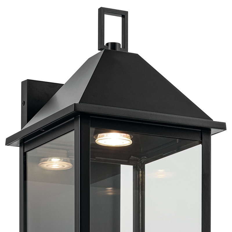 Applique murale d'extérieur 22 po avec verre clair 22 po DarkSky, Noir satiné