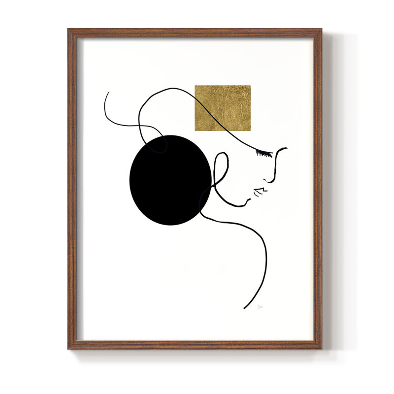 Shapes and Lines I Framed Print - Solid Wood, Brown, 10" H x 8" W