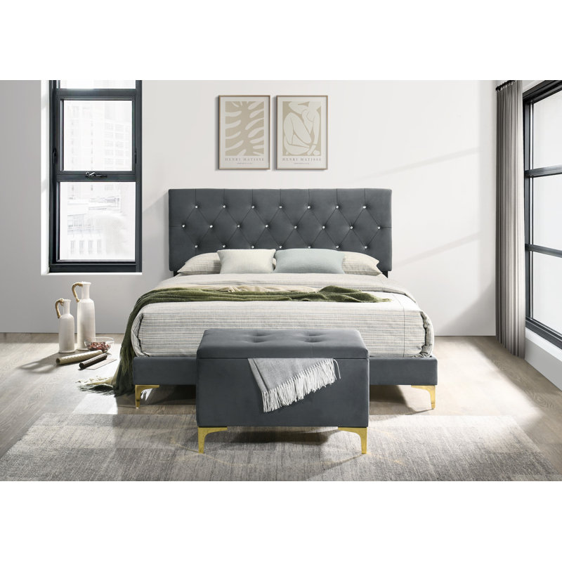 Padroni Piece Bedroom Set, Kingsize (5'), Dark Grey