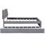 Lit plateforme tapissier fonctionnel avec molleton gris et lit gigogne simple brillant-452072385-452072387
