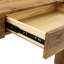 Table de bar de 50 pouces avec texture de grain de bois naturel, deux tiroirs, structure stable, assemblage rapide de grain long, conception à pieds à ouverture lisse
