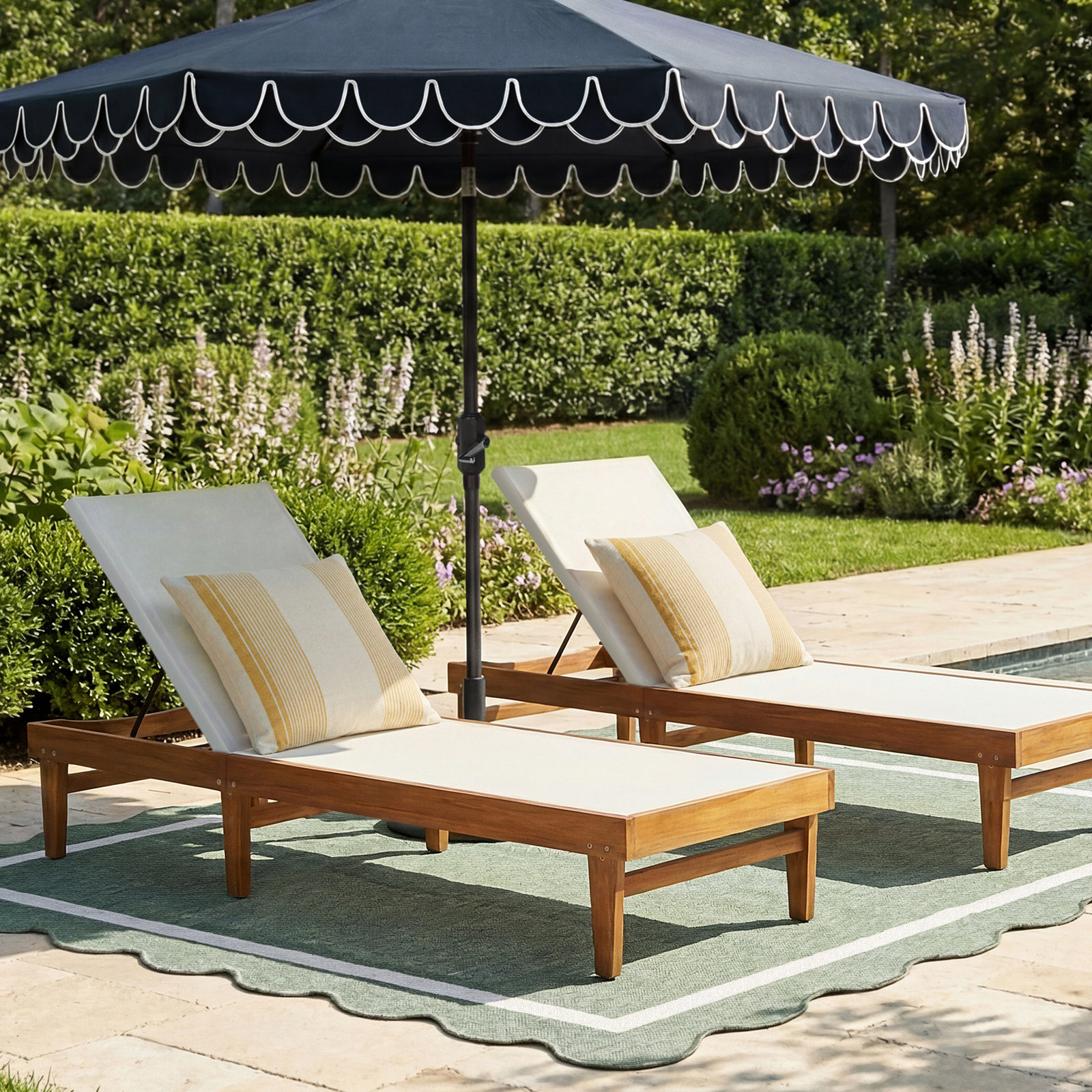 Scheiner 24'' Outdoor Acacia Chaise Lounge, Teak