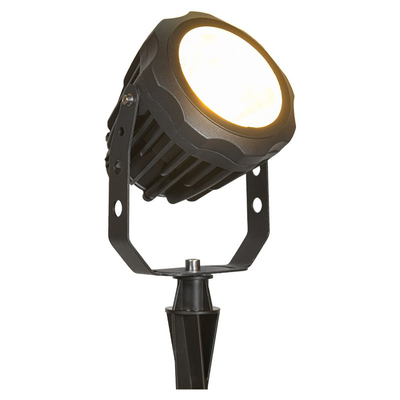 Black Aluminum 12W LED Outdoor Spotlight with Narrow Beam