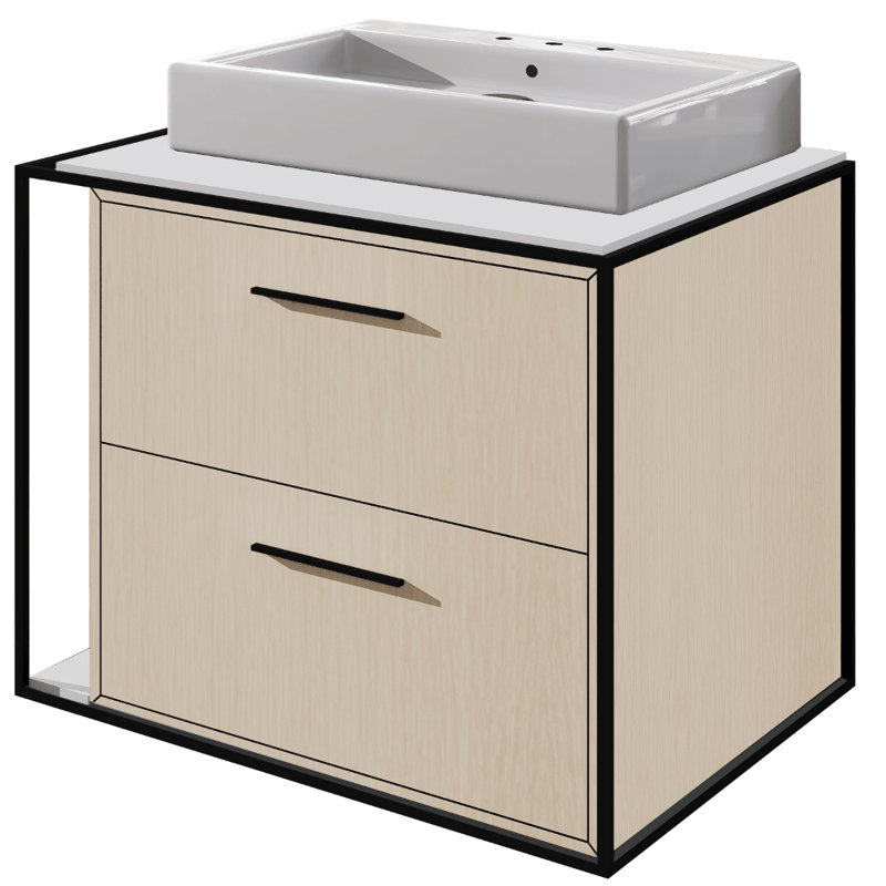 Aquagrande 18.5'' L Bathroom Sink, 3 Hole - 8" Centers