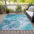Machine Washable Indoor/Outdoor Cinead ACN1705 Teal Rug-104740132