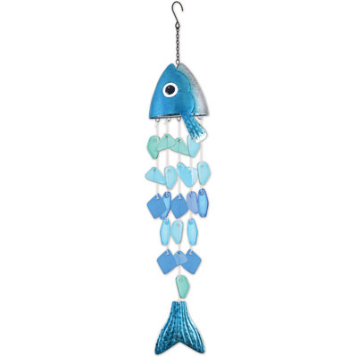 Blue Fish Glass Chime