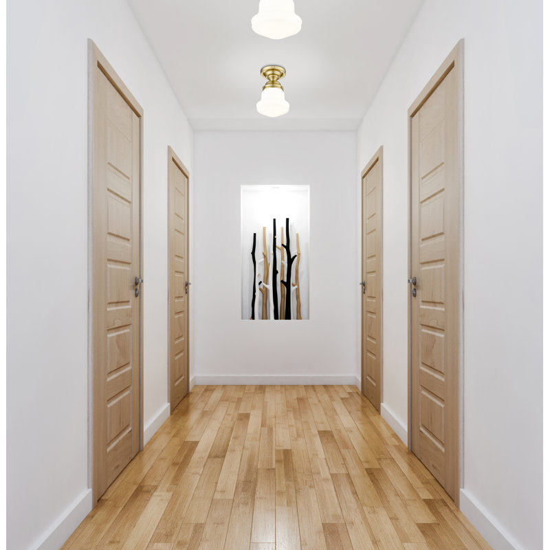 Jeshia Glass Flush Mount, Luxe Gold