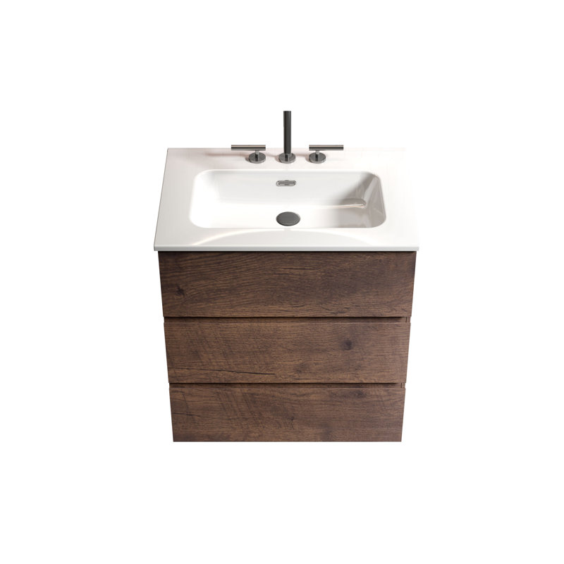 Meuble-lavabo autoportant avec lavabo et 3 tiroirs Osgood