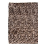 Brown Contemporary Wool Silk Blend Rug - 9' x 12'