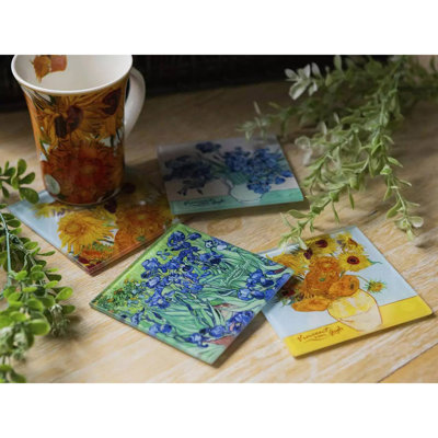 Glass Square 4 Piece Coaster Set