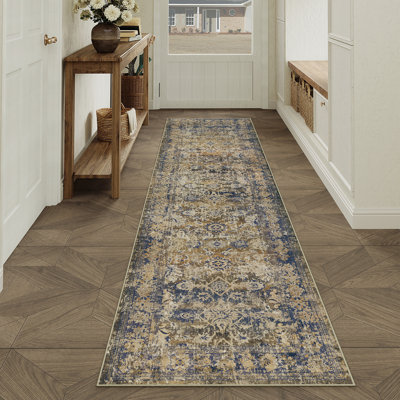 Tapis brun / bleu Velusha