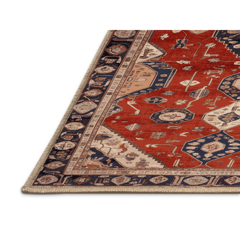 Tapis brun lavable à la machine, Rond 7 pi