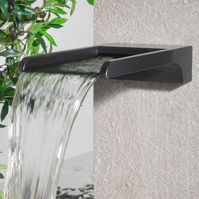 Handcrafted Outdoor Stainless Steel Waterfall Fountain