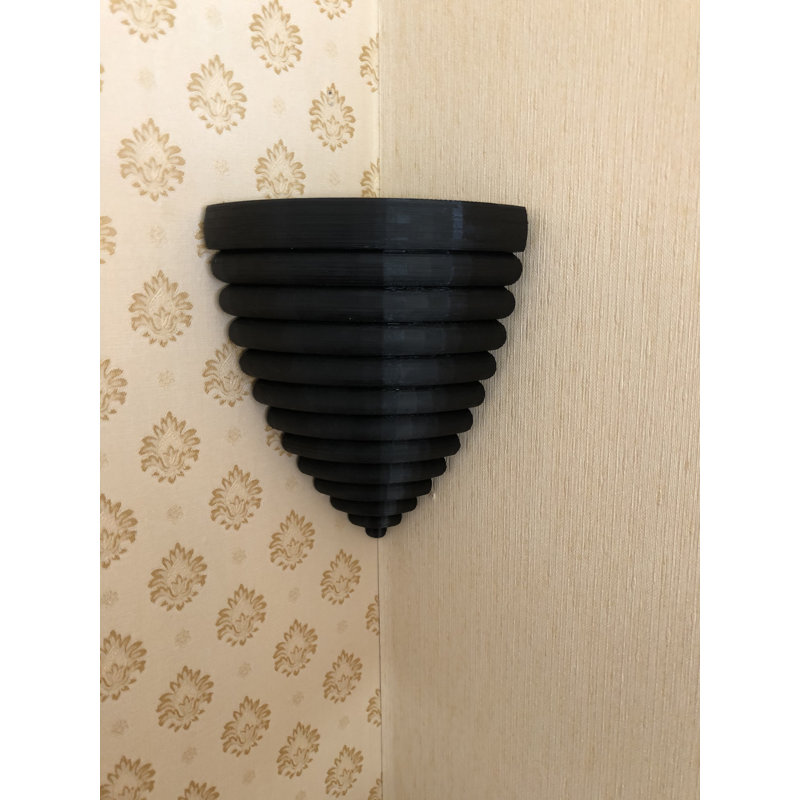 Reith Triangle Plastic / Acrylic Floating Shelf, 15cm H x 10cm W x 7cm D, Black