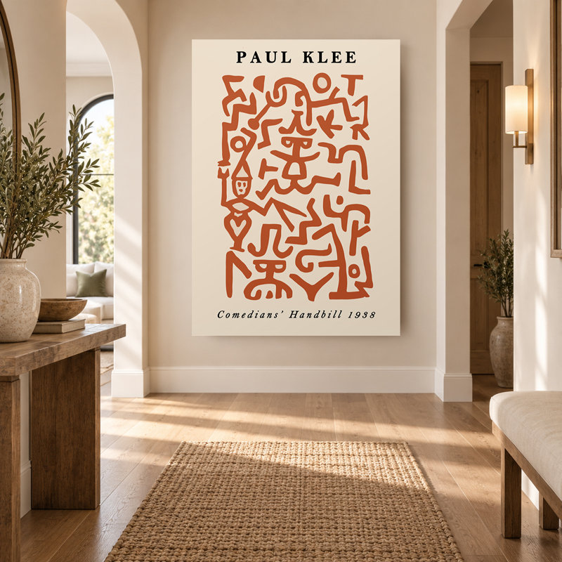 «Terracotta Paul Klee», art abstrait sur toile, art mural, H 24 po x l 16 po