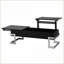 Table basse noire ultrabrillante moderne avec compartiments de rangement, peu encombrante pour le salon