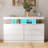 6 Drawer Dresser with Charging Station and LED Lights-258703922