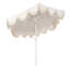 Parasol d'extérieur à frange bohémienne 9 pi avec manivelle et inclinaison Collins, auvent crème résistant aux UV, mât blanc-1412435129-1422570732