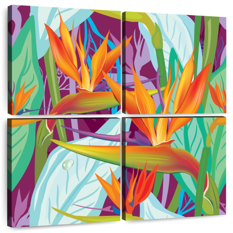 Harnek Strelitzia Flower Pattern, 32" H x 32" W