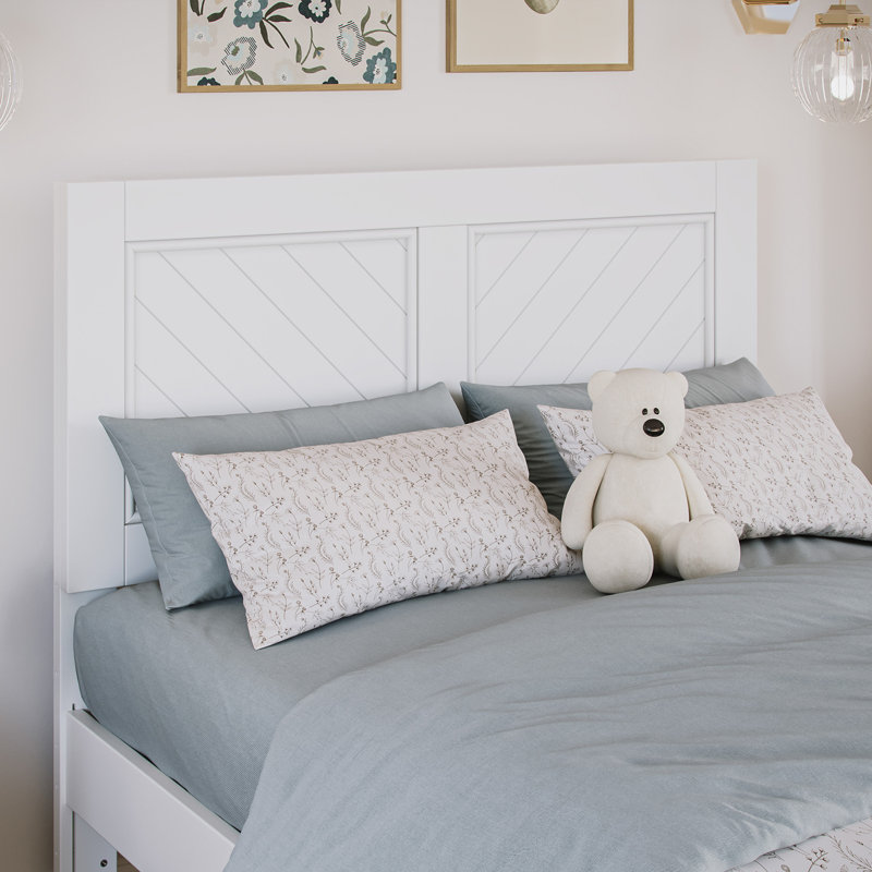  Jeilynn Solid Wood Foundation Bed Frame with Matching Footboard, White, Twin